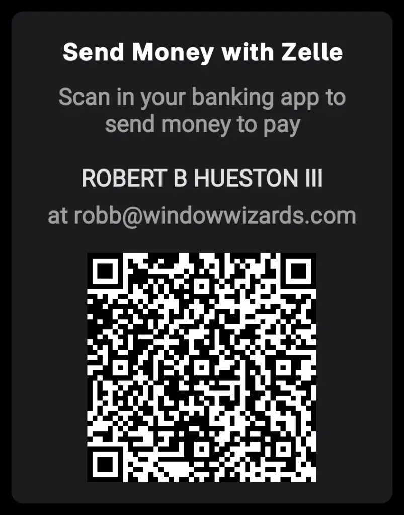 Window Wizards Zelle Payment QR Code