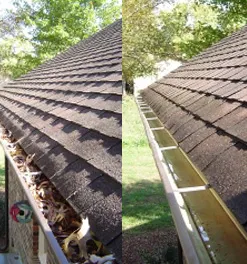 Gutter Cleaning Before and After - Dallas